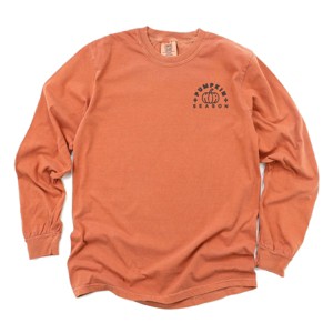 Simply Sage Market Embroidered Pumpkin Season Pumpkin Garment Dyed Long Sleeve - 1 of 4