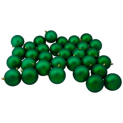 Northlight 32ct Shatterproof Matte Christmas Ball Ornament Set 3.25" - Green