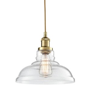 CLAXY Modern Glass Pendant Light with Bubble Dome Shade Dimmable - 1 of 4