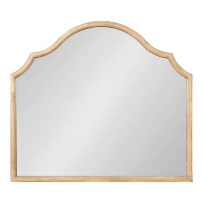 Leanna Natural Wood Scalloped Arched Wall Mirror