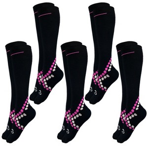 Bison Life Over The Calf Graduated Compression Socks for Women & Men, Anti-fatigue (15-20 mm/Hg),  5 Pairs - 1 of 4