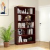 MAYEERTY Mahogany 5-Shelf Modern Wood Bookcase - 60-Inch Tall, for Bedroom, Living Room & Manga Library - 2 of 4