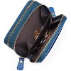 Hachikiko Women's Small Genuine Leather Wallet - RFID Blocking Double Zipper Credit Card Holder with ID Window,Blue - 4 of 4