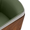 ARTPLAN Mid Century Modern Dining Chair Set of 2,Faux Leather Uphoolsted Accent Arm Chair,Walnut with Beech Feet for Dining Room/Home Office - 3 of 4