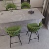 26" Suede Woven Bar Stool Set of 4, 360° Swivel Counter Stools with Back, Armrest, Footrest, Metal Legs - 3 of 4