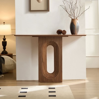 Narrow Loopback Console Table with Modern Design and Space-Saving Structure, Entryway Table for Living Room, Hallway, or Apartment
