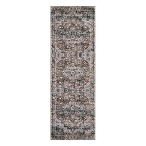 Indoor Vintage Floral Print Living Room Bedroom Area Rugs, Low Pile Non Slip Floor Carpet for Dining Room Office - 1 of 4