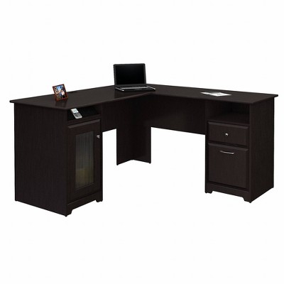 Cabot 60W L Shaped Computer Desk Espresso Oak - Bush Furniture