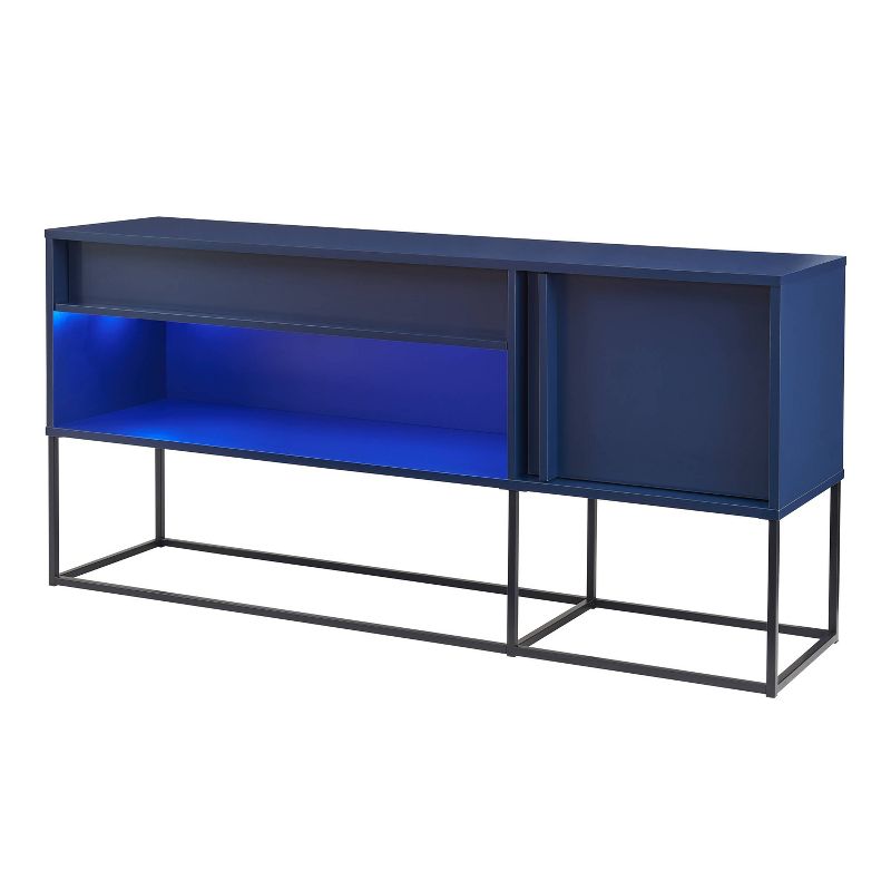 24/7 Shop At Home Tidehigh Modern 1 Drawer TV Stand for TVs up to 65 with Led Lights", 5 of 18