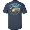 Mens Busch Light Out Fishing Navy Colorway Front and Back Print T-Shirt - 2 of 4