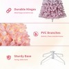 Artificial Christmas Tree w/Warm White LED Lights, Pink Gradient Snow Frosted Xmas Tree for Holiday Deco w/Realistic Branch Tips, Metal Stand - 3 of 4