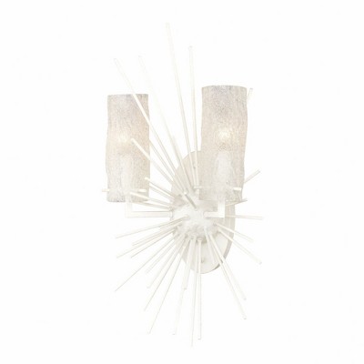 Coastal White Coral 2-Light Dimmable Sconce with Scavo Glass