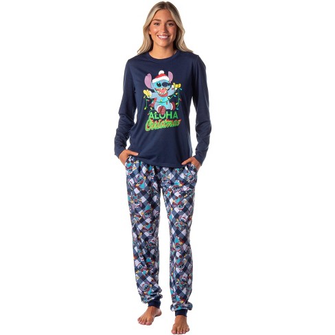 Cute Stitch Disney Black And Red Plaid Family Christmas Pajamas - Family  Christmas Pajamas By Jenny