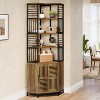 Hommoo Industrial Tall Corner Shelf with Cabinet Rustic Brown - 4 of 4