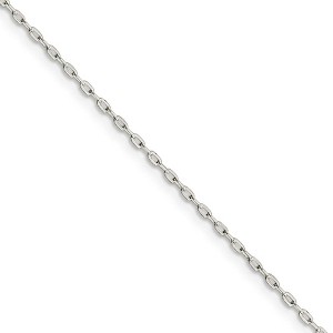 Black Bow Jewelry 1.4mm Sterling Silver Solid Beveled Oval Cable Chain Necklace - 1 of 4