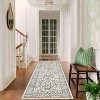Acekool Washable Area Rug, Non-Slip Floral Botanical Carpet, Soft Low Pile Throw Rug for Living Room Bedroom Kitchen, Stain Resistant - 3 of 4