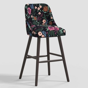Geller Modern Counter Height Barstool: Black Wooden Frame, Cotton Seat, Ergonomic Backrest - Threshold™ - 1 of 4