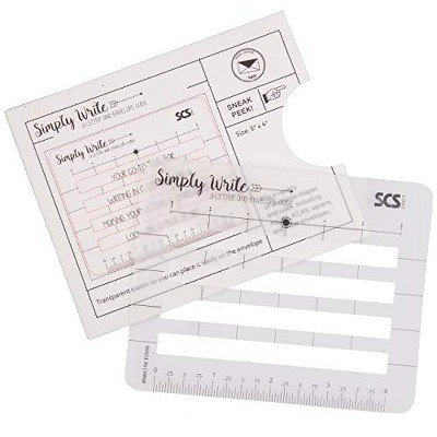 Lettering Envelope Addressing Stencil - Template Ruler Guide for Perfectly Straight Addressing- Fits All Envelopes (1 Pack)- Great for Sending Cards
