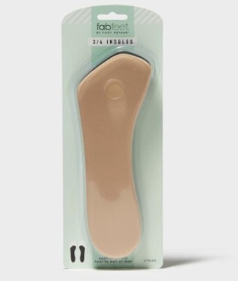 Fab Feet Women s By Foot Petals 3 4 Insoles Shoe Cushion Multipack Black khaki 2 Pairs Target