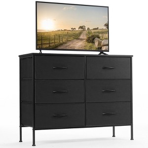 6 Drawers Dresser for Bedroom, Chest of Drawers with Fabric Bins, Media Console Table, Fabric Closet Dresser for Living Room Hallway - 1 of 4