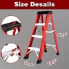 NAYSAYE Fiberglass Step Ladder Non Conductive Safety Ladder with Stable Feet for Home and Jobsite Use 330lb Capacity, Red, 17.7"*29.3"*41.3" - 3 of 4