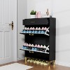 Shoe Storage Cabinet with 2 Flip Drawers, Freestanding Shoe Organizer with Storage Drawer, Modern Hidden Slim Narrow Shoe Rack Cabinet - 3 of 4