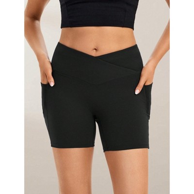 Clotth Women’s High Waist Athletic Shorts with Pockets - Tummy Control Athletic Biker Shorts for Running,Workout,Yoga