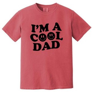 Simply Sage Market Men's Best Cool Dad Smiley Face Short Sleeve Garment Dyed Tee - 1 of 2