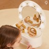 Freniland™ - Wooden Toddler Vanity Set with Mirror and Light | Pretend Play Beauty Table with Accessories | Makeup Toy for Girls Ages 3+ - 2 of 4