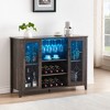 Kitchen Storage Buffet, Sideboard Storage Cabinet, Wine Glass LED Light, Coffee Bar Bar Cabinet, Storage Drawer Buffet Cabinet - 2 of 4