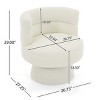 Cream Boucle Swivel Accent Chair,Contemporary 360° Barrel Chair with Curved Back and Plush Seat for Living Room Bedroom Office-Baofuwish - 4 of 4