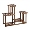 Slickblue Pine Wood Plant Stand, Stable 4-Layer Shelf, Flower Pot Rack, Natural, 33.46x9.85x27.95in - 2 of 4