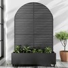 Lirago 6 ft. H x 4 ft. W Metal Planter Box privacy screen Garden Bed with Trellis and Wheels - Black - 2 of 4