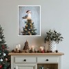 Amanti Art Seagull Santa Hat Festive Holiday Tree by The Creative Bunch Studio Canvas Art Framed - 4 of 4