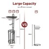 Sevobal Utility Storage Shelves, Toilet Paper Holder Stand with Top Storage Shelf, Floor Standing Storage for Bathroom, Black, 7.09"*7.09"*25.98" - 4 of 4