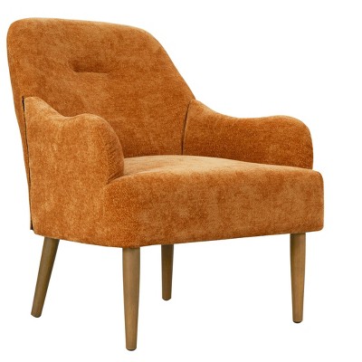 NicBex Chenille Accent Chair,Upholstered Living Room Chairs with Mid-Height Backrest and Wood Legs,Modern Armchair,Accent Chairs for Bedroom