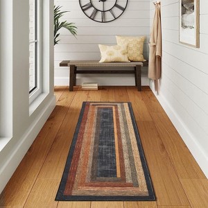 Modern Geometric Pattern Carpet,Washable Indoor Rugs,Non-Slip Non-Linting Long Runner Rugs,Low Pile Soft Home Decor,Living Room,Bedroom,Kitchen - 1 of 4