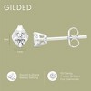 Gilded Lab-Grown Diamond Stud Earrings for Women | 925 Sterling Silver Studs and 14KT Gold 925 Plated Silver | Hypoallergenic Fine Jewelry - 4 of 4