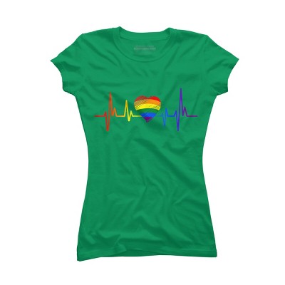 Adult Design By Humans Pride Heartbeat Heart Love By KangThien T-Shirt