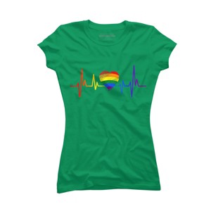Adult Design By Humans Pride Heartbeat Heart Love By KangThien T-Shirt - 1 of 2