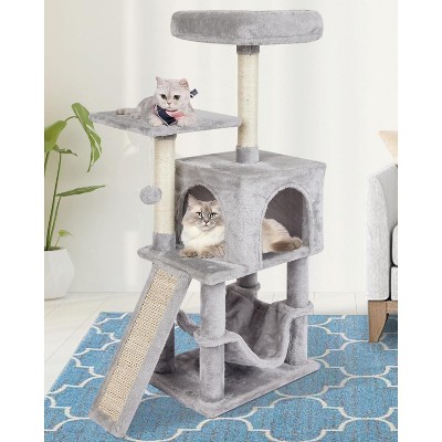Rainbow Cute Cat Tree for Indoor Cat Tower with Scratching Post Modern Activity House Hammock