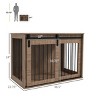 Dog Crate Furniture for Large Dogs,39'' Indoor Wooden Dog Kennel with Sliding Door and Ventilation - LAOTIES - 2 of 4