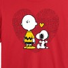 Women's - Peanuts - Charlie Snoopy Dot Heart Cropped Graphic T-Shirt - 2 of 4