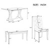 6-Piece Rectangular Dining Table Set with 1 Bench and 4 Upholstered Chairs, Farmhouse Kitchen Set with Wood Legs for Dining Room–The Pop Home - 4 of 4