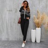 Womens Lounge Jumpsuit Front Zipper Long Sleeve Hooded Jumpsuit Comfy Loungewear One Piece Pajama for Women - 2 of 4