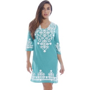 Just Love Womens 3/4 Sleeve Swimsuit Cover Up Casual Tunic Resort Wear - 1 of 3