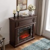 ORRD 41" Electric Fireplace with Mantel, 23" Insert, Adjustable Flame, Remote Control, Cherry Finish, Freestanding Heater for Living Room - 3 of 4