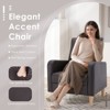Faux-Shearling Accent Chair with Pillow, Modern Comfy Armchair with Ergonomic Backrest and Padded Armrests - 2 of 4