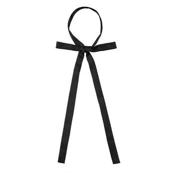 Allegra K Women's Long Self Tie Solid Color Ribbon Cosplay Elegant Neck Bowtie