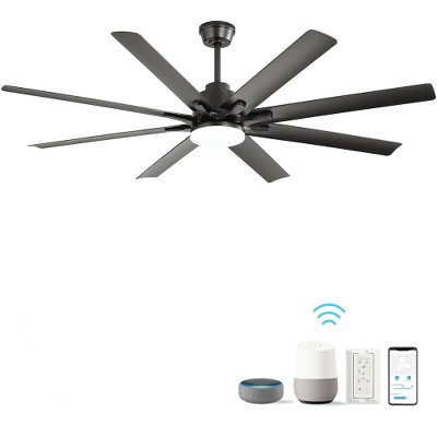 BestParts 66" Modern Ceiling Fan - Dimmable LED, Smart Remote, Reversible DC Motor